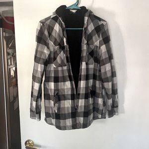 Flannel with inner lining and hood
